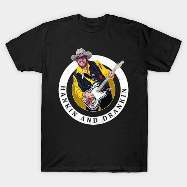 Retro Vintage Hank Jr Day Gift T-Shirt by Zombie green